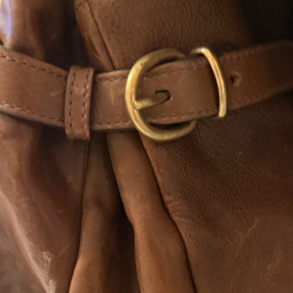 IL BISONTE VINTAGE LEATHER BAG Natural Patina ITALY Brown FAST SHIPPING 3346-4 - Picture 8 of 16